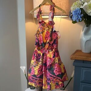 Floral Mini Dress with Tulle Lining